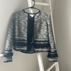 H &nM Black and White tweed suit Jacket size 4